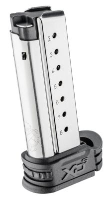Springfield Armory 8 Round 9mm Luger Magazine for Springfield XDS, SS/Black, Stainless Steel