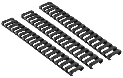 Ergo Low-Pro Ladder Rail Covers, Rifle, 18 Slot, 3-Pack, Black, Rubber