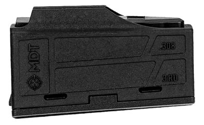 MDT Sporting Goods 3 Round 6.5 Creedmoor/308 Win AICS Magazine for Some Chassis/Bottom Metal, Flush Fit, Short Action, Black