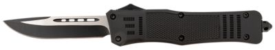 Steel River Knives 3.75 in. Spartan Drop Point Knife, Black/Silver 440C SS Blade, Aluminum Zinc Alloy Handle