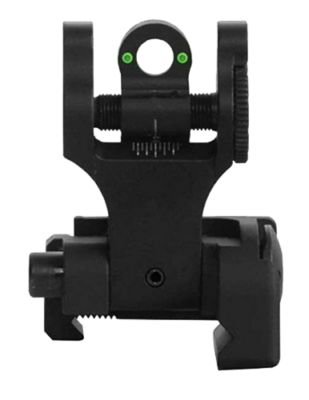 Troy Ind BattleSight Folding Rear Sight for AR-15, Round, Black Hardcoat Anodized, Tritium, SSIGFBSRTBT00