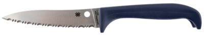 Spyderco 3.48 in. Counter Puppy Fixed Blade Knife, Serrated 7Cr17MoV SS Blade, Purple Plastic Handle