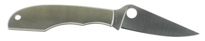 Spyderco 2.30 in. GrassHopper Clip Point Folding Knife, Plain 12C27 Sandvik Blade, Stainless Steel Handle