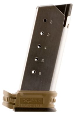 Springfield Armory 6 Round 45 ACP Magazine for Springfield XDS, SS/FDE, Stainless Steel