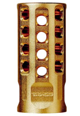 Tapco Muzzle Brake for Ruger 10/22, 22 LR, 1/2 in. x 28 Thread, 2 in. OAL, .920 in. Diameter, Gold Anodized, Aluminum