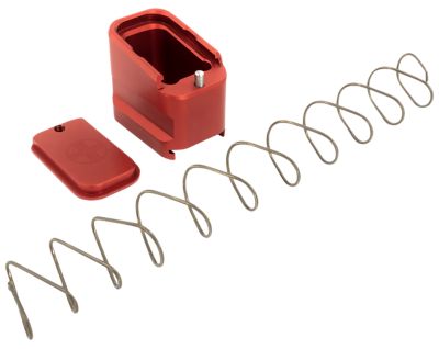 Shield Arms Magazine Extension for Glock 19/23, 9mm Luger/40 S&W, Extended, 5 Round Capacity, Red Anodized, Aluminum