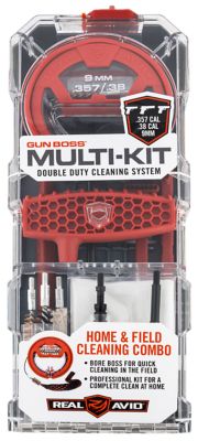 Real Avid/Revo Gun Boss Multi-Kit for 9mm/.357 Mag/.38 Cal Pistols, Plastic Box Case