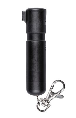Sabre 16-Burst Mighty Discreet UV Dye Pepper Spray with Key Ring and Snap Clip, 12 ft. Range, 0.20 oz., Black
