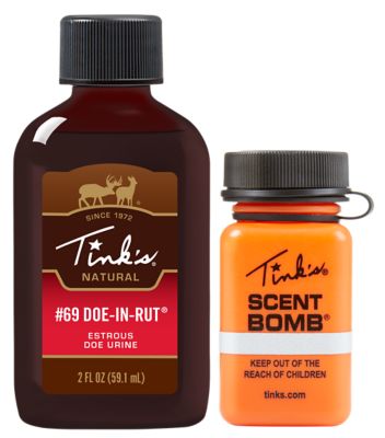 Tinks 2 oz. #69 Doe-in-Rut Estrus Doe Urine and Scent Bomb Deer Attractant Value Pack