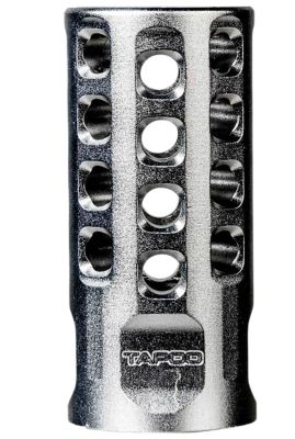 Tapco Muzzle Brake for Ruger 10/22, 22 LR, 1/2 in. x 28 Thread, 2 in. OAL, .920 in. Diameter, Silver Anodized, Aluminum