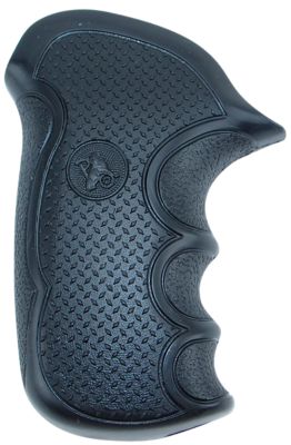 Pachmayr Diamond Pro Grip for Taurus Compact Public Defender with Polymer Frame, Diamond Checkering, Black, Rubber with Grooves