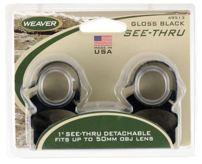 Weaver Mounts See-Thru Detachable Rings, 1 in. Tube, Weaver, Black Gloss, Aluminum