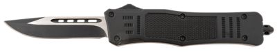 Steel River Knives 3.25 in. Spartan Medium Drop Point Knife, Plain Black/Silver 440C SS Blade, Black Aluminum Zinc Alloy Handle