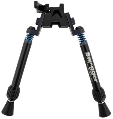 Swagger 6 to 10.5 in. SFR10 Flex to Rigid Quick-Detach Shooting Bipod for Picatinny, Black