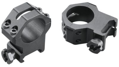 Weaver Mounts Four-Hole Skeleton Rings, 1 in. Tube, Extra High, Weaver, Matte Black