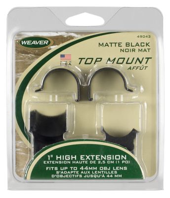 Weaver Mounts Detachable Top Mount Extension Rings, 1 in. Tube, High, Weaver, Matte Black, Aluminum