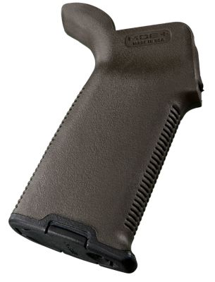 Magpul MOE+ Grip for AR-15, AR-10, M4, M16, M110, SR25, Textured, OD Green, Polymer with Overmolded Rubber