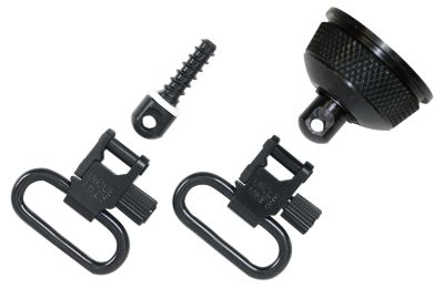 Uncle Mike's Mag Cap Swivel Set for 12 Gauge Remington 870 Express with Wood Stock, Steel, Blued Finish, 1 in. Loop Size