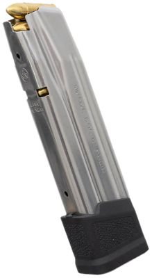 Magpul AMAG 21 Round 9mm Magazine for Sig P320, Silver/Black, Stainless Steel/Polymer