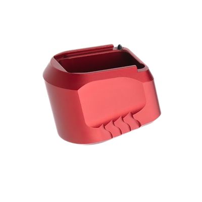 Tyrant CNC Magazine Extension for S&W Full-Size M&P 1.0/2.0 9/40, 5 Round Capacity, Red, Aluminum