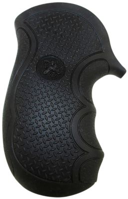 Pachmayr Diamond Pro Grip for Ruger LCR, Diamond Checkering, Black, Rubber with Finger Grooves