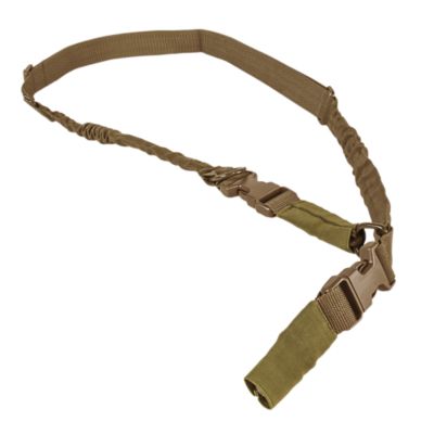 NCStar VISM Nylon Strap and Elastic Shock-Cord Adjustable Bungee Rifle Sling, 55 to 72 in., Tan