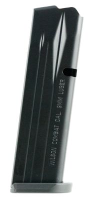 Wilson Combat 15+1 Round 9mm Luger Magazine for Wilson Combat EDC X9, Black, Steel
