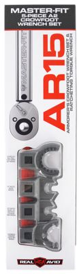 Real Avid/Revo Master-Fit Crowfoot Wrench Set for AR-Platform, Gray/Red, Heavy Duty Torque Wrench Handle