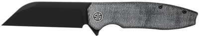 EIKONIC Knife Company 3.25 in. Karak Folding Knife, Wharncliffe Black PVD Nitro-V Blade, 4 in., Salt & Pepper Micarta Handle