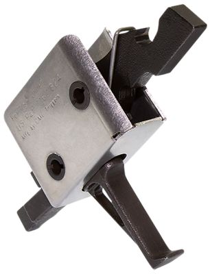 CMC Triggers Drop-In Single-Stage Flat Trigger for AR-15/AR-10, 3.50 lb. Draw, Black/Silver, Steel