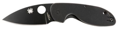 Spyderco 2.98 in. Efficient Folding Knife, Plain Black DLC 8Cr13MoV SS Blade, Black Textured G10 Handle