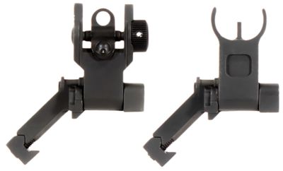 Aim Sports AR Low Profile 45 Degree Flip-Up Sight Set for AR-15, Black Anodized, Low Profile