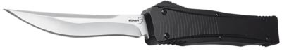 Boker 3.35 in. Fixed Blade Knife, Plain D2 Steel Blade, Black Aluminum Handle
