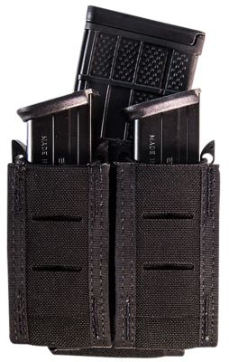 High Speed Gear Taco Duty Double Pistol Mag Pouch, MOLLE Exterior, 2 in. Belt, Black, Nylon