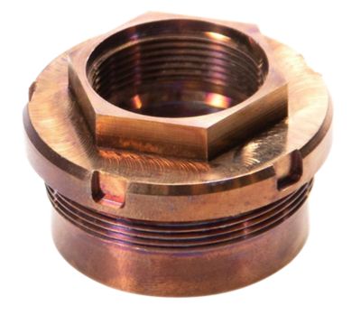 Q LLC 30 Cal Plan-B Omega Suppressor Mount for Q LLC Cherry Bomb Brake, 1.375 in. x 24 Thread, Copper, 17-4 Stainless Steel