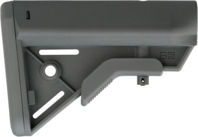 B5 Systems Bravo Stock for AR-Platform with Mil-Spec Receiver Extension (Tube Not Included), Wolf Gray, Synthetic