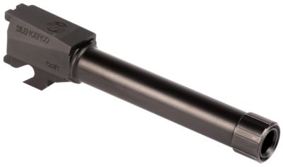 SilencerCo 9mm Luger Sig Barrel for Sig P320 Compact, 4.50 in., 1/2 in. x 28 Thread, Black Nitride, Stainless Steel