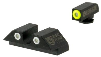 Night Fision Tritium Night Sights for Glock 20/21/29/30/36/40/41, Green Yellow Outline Front, Green White Outline Rear