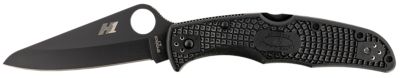 Spyderco 3.78 in. Pacific Salt 2 Drop Point Folding Knife, Plain Black H2 Steel Blade, Black Textured FRN Handle
