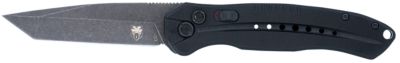 CobraTec Knives 3.5 in. Diablo Automatic Folding Knife, Plain Black Stonewashed D2 Steel Blade, Black G10 Handle