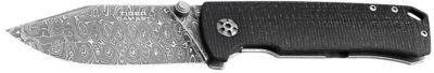 Boker 3.35 in. Tiger-Damast Pocket Knife, Damascus Blade, Micarta Handle