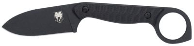 CobraTec Knives 2.75 in. Wolfteeth EDC Drop Point Folding Knife, Black 14C28N Steel Blade, Black Textured G10 Scales Handle