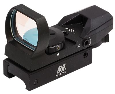 NCStar Red & Green Four Reticle Reflex Sight, Black Anodized, 1x, 0.95 in. x 1.34 in., 3 MOA, Red/Green Dot Multi Reticle