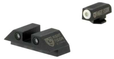 Night Fision Tritium Night Sights for Glock 17/17L/19/22, Green Tritium White Outline Front, Green Tritium White Outline Rear