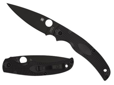 Spyderco 4.02 in. Native Chief Lightweight Folding Knife with Pocket Clip, Black DLC CTS BD1N SS Blade, Textured FRN Handle