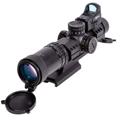 Firefield 1-4x 24mm RapidStrike Rifle Scope Kit, 30mm Tube, Black,/Green/Red Circle Dot Reticle, 5 MOA Illuminated, Matte Black