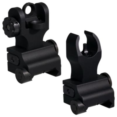 Samson Quick Flip Folding Sights for AR-15, Front (HK) & Rear (A2), Black Anodized