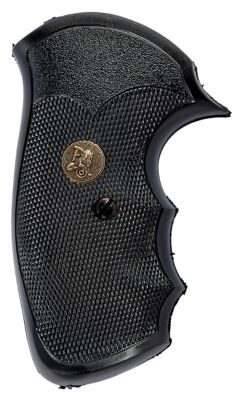 Pachmayr Gripper Grip for S&W J Frame with Square Butt, Checkered, Black, Rubber with Finger Grooves