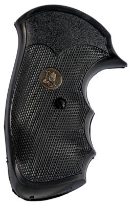 Pachmayr Gripper Grip for S&W J Frame with Round Butt, Checkered, Black, Rubber with Finger Grooves