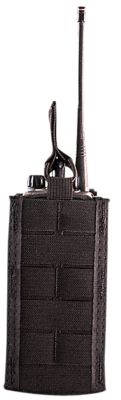 High Speed Gear Taco Duty Radio Holder, MOLLE Exterior & Bungee Pull Tongue, 2 in. Belt, Black, Nylon
